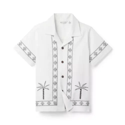 Boy White The Embroidered Cabana Shirt by Janie and Jack