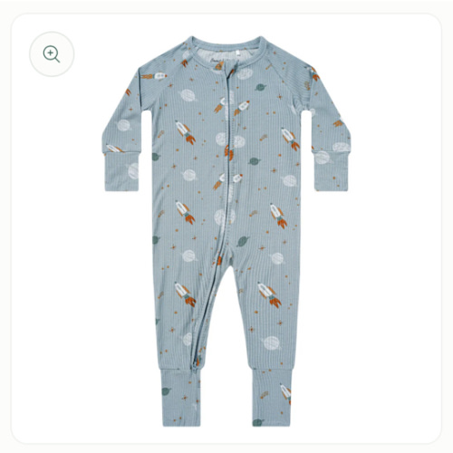Space Explorers Small Ribbed Zip Romper