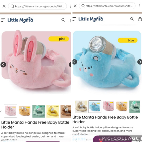 Hands Free Baby Bottle Holder, TWO PACK. Pink and blue !