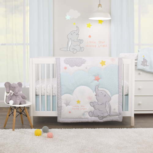 Disney Dumbo Crib 3 Piece Bedding Set, Infant Boys and Girls