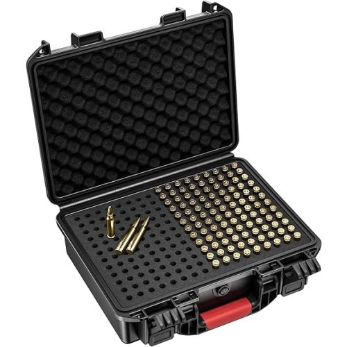 Waterproof 5.56/223 Ammo Case - 200 Round Bullet Locking Storage Box - Mil-Spec Travel Safe for 5.56 223 Ammo/Bullet