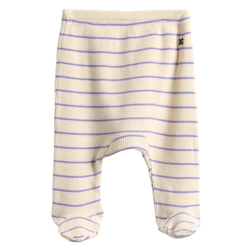 Waffle Knit Stripe Footed Pants