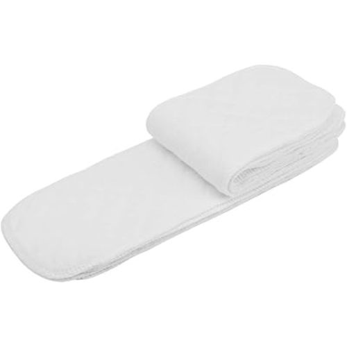 Nappy Liner Cloth Diaper Set - 10pcs, Organic Cotton, Soft and Breathable, Double Water Absorbency, Stitched to Prevent Fraying, Reusable, Easy to Use and Clean (Three layers
