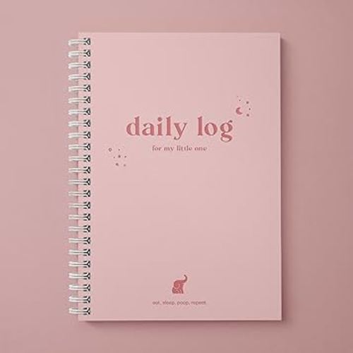 Baby Daily Log Book, Track and Monitor Newborn Nursing, Sleep, Diaper and Milestones. Gift for New Parents, Grandparents, Babyshower, Nanny or Daycare - Hardcover Spiral Leather A5 (Pink)