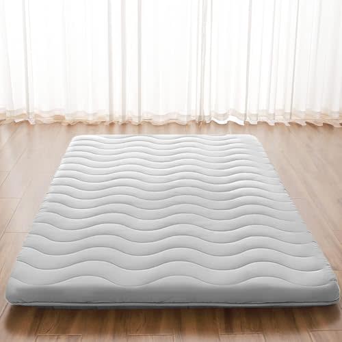 Japanese Floor Mattress, 100% High Density Comfortable Foam, 3.5" Thicken Grey Foldable Mattress Tatami Mat Sleeping Pad, Ideal for Comfort and Support, Kids Floor Lounger Pillow Bed Sofa (Queen)