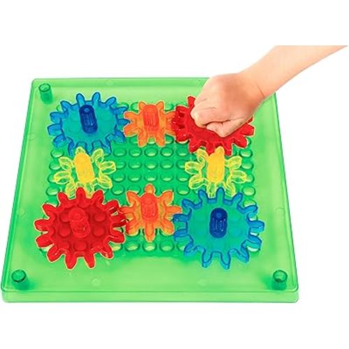 SPARK & WOW Swap 'N' Spin Gear Grid | Ages 2+ | Translucent | Gears Toys for Kids | 4 Colors and 2 Sizes | Early STEM Toy for Toddlers