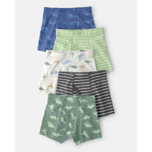 Size 4-5 Toddler Boy 5-Pack Dino Boxer Brief Underwear - Green/Blue | Carter's