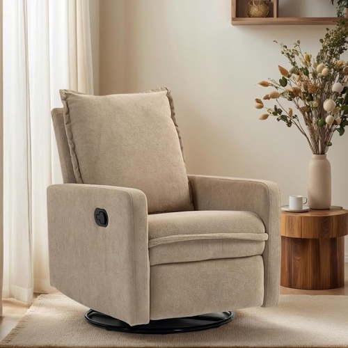 Recliner Chairs, Swivel Rocking Recliner Chair for Woman, Glider Chair, Nursery Recliner for Living Room, Nursery Chairs, Small Recliners for Small Spaces, Living Room Accent Chair (Camel)