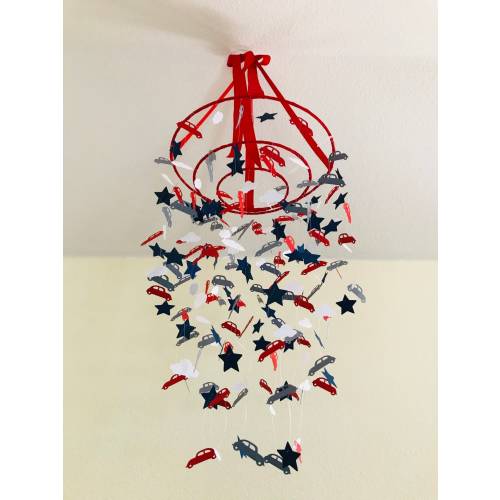 Car Chandelier - Nursery Room Decor - Car Mobile - Nursery Mobiles - Custom Paper Mobile - Wedding Decor - Paper Chandelier