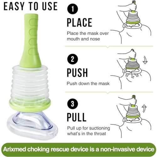 Choking Rescue Device for Kids and Adults, Anti Choking Device, Arixmed Portable Choking Rescue Device, First Aid Choking Device - 8 x 3.7 in