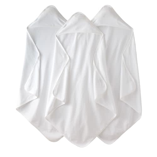 Butterblu Harper - 100% Organic Cotton Hooded Towels, 3-Pack, White