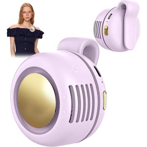 Portable Clip-On Fan, Mini USB Rechargeable 360° Rotatable Fan, 3-Speed Silent Mini Bladeless Fans