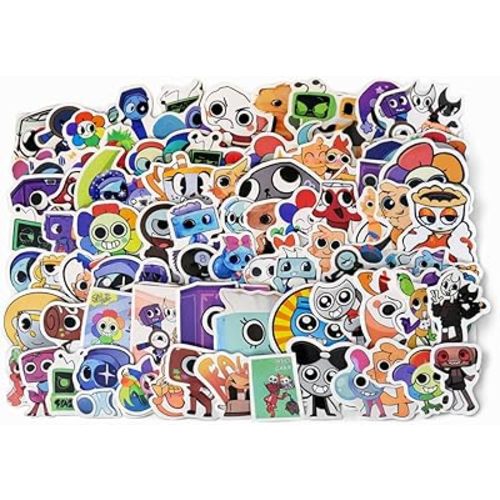 Dandys Cartoon Sticker World - Waterproof Vinyl Decals 100-Piece