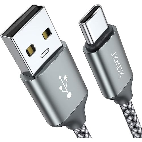JXMOX USB C Cable,USB A to Type C 3A Fast Charging (10ft 2-Pack) Long Charger Cord for iPhone 15 16 17 Pro Max,Samsung Galaxy S25 S24 S23 S22 S21 Ultra,Note 9 10+,A11 A20 A50 A51 A60 A71,Moto Z2 Z3