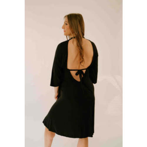 Lila Labor & Postpartum Gown in Black