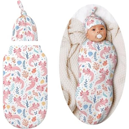 Axolotl Swaddle Blankets Soft Receiving Blanket Baby Swaddle Wrap for Baby Girls Boys