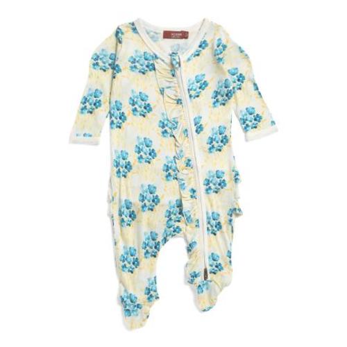 Newborn Girls Floral Ruffle Zipper Footed Pajamas | Clothing | TJ Maxx