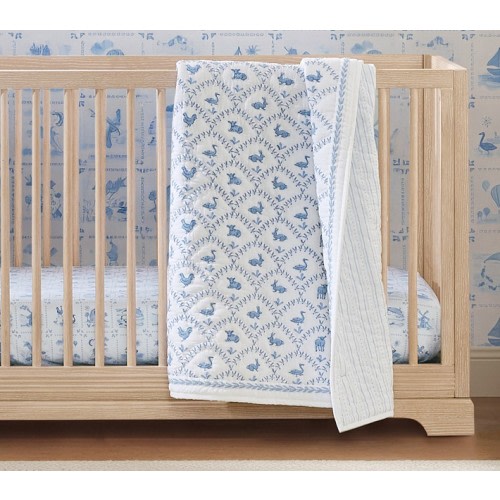 Delft Tile Farm Friends Baby Quilt