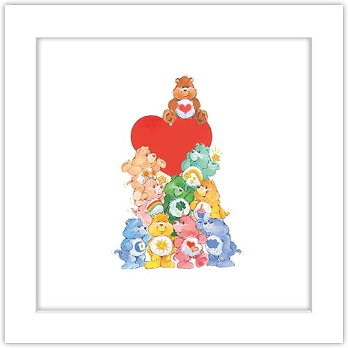 Trends International Gallery Pops Care Bears - Heritage Care Bears Group Wall Art Wall Poster, 12.00" x 12.00", White Frame Version