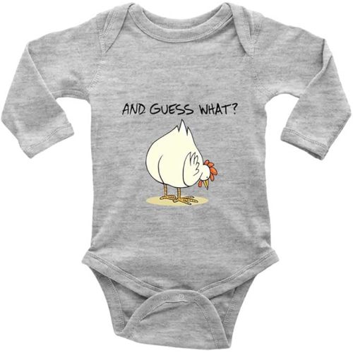 and Guess What Chicken Butt Funny Infant Bodysuit Baby Climbing Short Sleeve Rompers