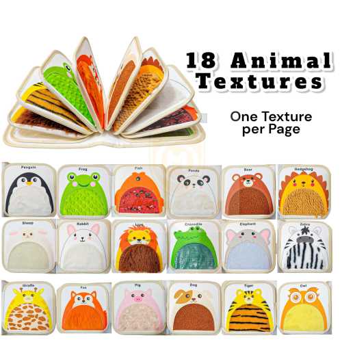 Baby Sensory Texture Book - Custom Name Baby Felt Touch Animal Book - first birthday gift - Baby Shower Gift - 0 - 12 Months old baby book