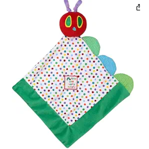 World of Eric Carle The Very Hungry Caterpillar 10 inch Plush Security Blanket with Rattle and Crinkle