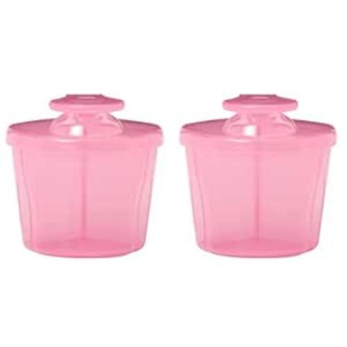 Dr. Brown's Baby Formula Dispenser with Snap-On Lid for On-The-Go Feedings, Milk Powder Dispenser for Traveling with Infant, Pink, 2-Pack