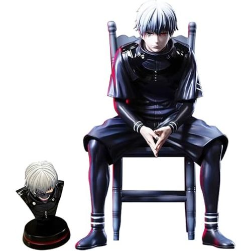 YLQANONG Kaneki Ken Figures Kirishima Toka Anime Figure Statues Interchangeable Heads Ken Kaneki Anime Action Figurine for Fans 7.28IN