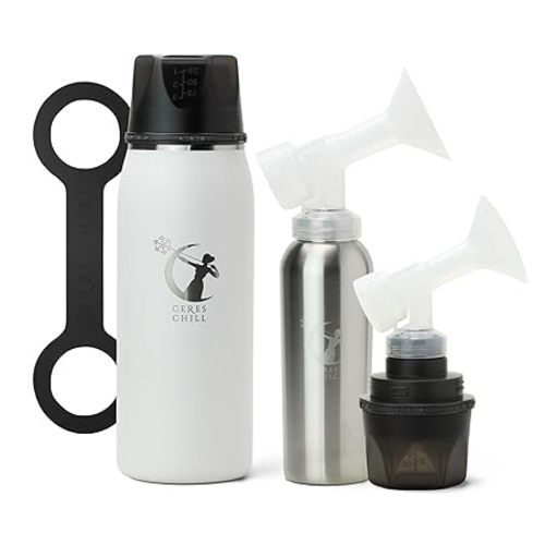 Ceres CHILL OG+ Breastmilk Chiller/Warmer – 12–38oz Portable Breast Milk Cooler, Two Chilling Options & More Capacity – Pump Compatible Container