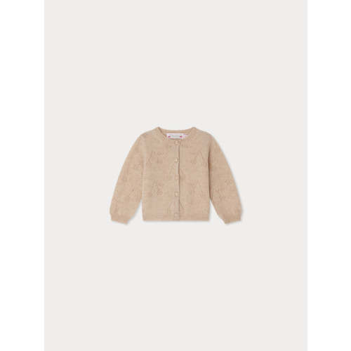 Tibile cherry pattern cashmere cardigan