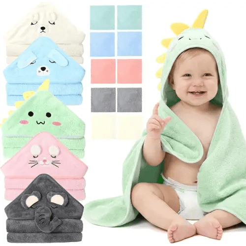 JATEBI 15 PCS Baby Bath Towels Set for Infants Toddlers Ultra Absorbent