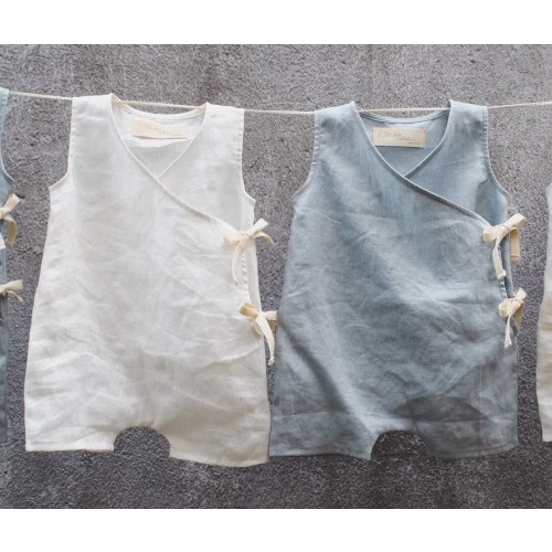 Linen baby romper/ Linen onesie/ White linen romper/ Unisex Romper/ Newborn Linen clothes/ kimono romper