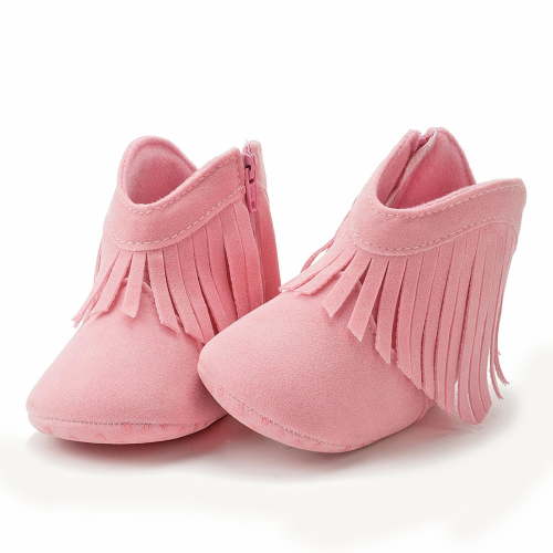 lmcalzta Baby Newborn Booties Tassel on Sock Shoes Unisex Cotton Booties Soft Non-slip Adjustable