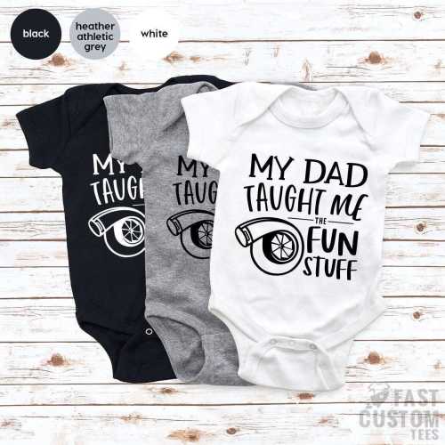 Turbo Baby Shirt, Car Baby Bodysuit, My Dad Taught Me Fun Stuff, Racer Baby Shirt, Racing Baby Bodysuit, Funny Baby Tee, Gift From Dad