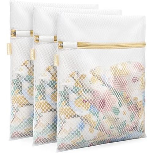 Mesh Laundry Bags, Washing Machine Wash Bags, Reusable and Durable Mesh Wash Bags for Delicates Blouse, Hosiery, Underwear, Bra, Lingerie Baby Clothes - 3M(12 x 16 Inches)