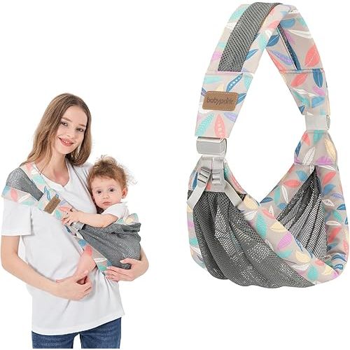 Adjustable One Shoulder Baby Carrier for Infant, Lightweight Breathable Mesh Baby Hip Carrier Portable Baby Carrier Sling for Newborn to Toddler Girl and Boy 6-40 lbs (Blue)
