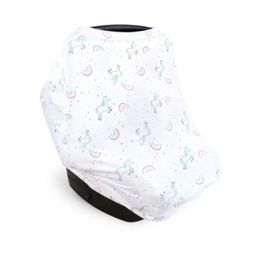 Hudson Baby Girls Multi-use Car Seat Canopy, Glitter Unicorn, One Size