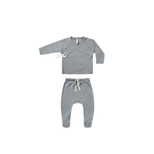 Quincy Mae Ocean Kimono Top + Footed Pant Set – Panda and Cub