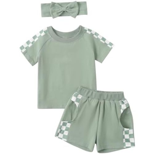 AMAWMW Infant Baby Girl Clothes Long Sleeve Loose Sweatshirts Pockets Pants Headband Outfits Fall Winter Spring Gift