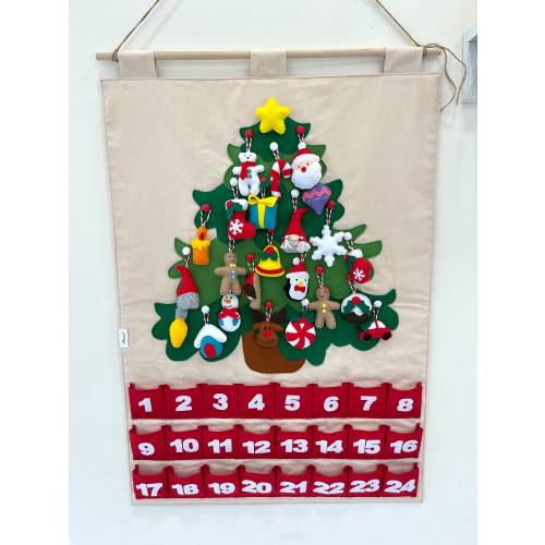 Felt advent calendar Kids Christmas countdown Advent ornaments