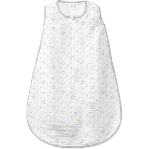 SwaddleDesigns Muslin zzZipMe Sleeping Sack, for Baby Boy and Girl, Wearable Blanket with 2-Way Zipper