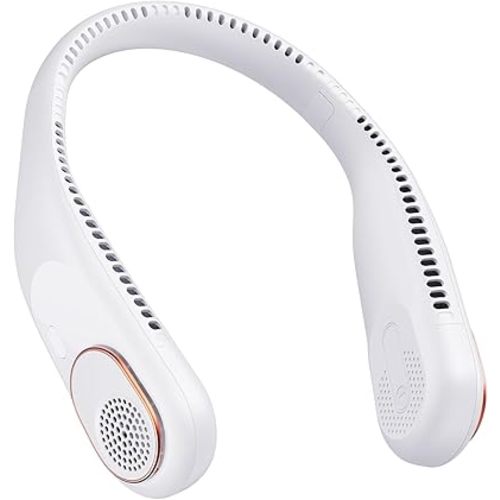 SWEETFULL Portable Neck Fan 360° Cooling Bladeless Personal Fan | No Hair Twisting - 4000mAh USB Rechargeable Wearable Fan for Travel, Birthday Gifts for Men, Women, Mom, and Dad