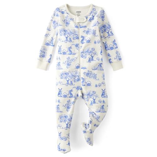 Gymboree Baby And Newborn 100% Cotton Long Sleeve Zip Front Footed One Piece,sleep & Play Gymmies