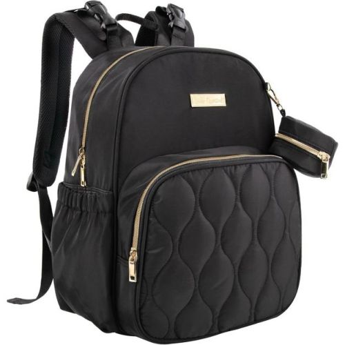 Baby Essentials 3 in 1 Diaper Bag Backpack, Changing Pad & Pacifier Pouch for Newborns - Quilted, Smooth, Sheek, Padded in Design, Black