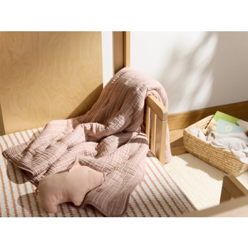 Organic Cloud Cotton Stripe Toddler Quilt (Adobe and Clay) – Parachute Home