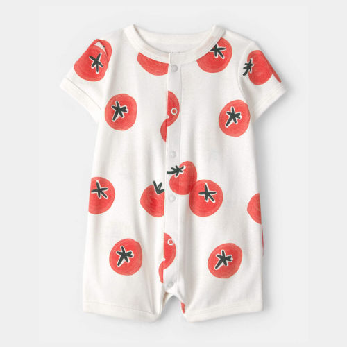 Baby Boy Tomato Romper - White | Carter’s Oshkosh Canada