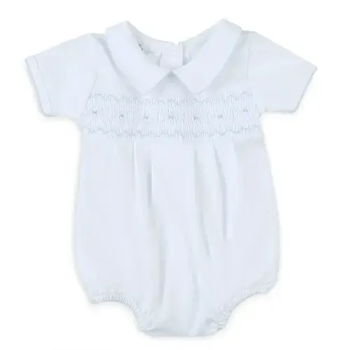 Smocked Short Sleeve Bubble - 6M