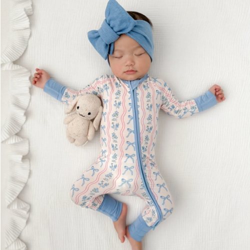 Amelia Bow Zipper Romper – In My Jammers