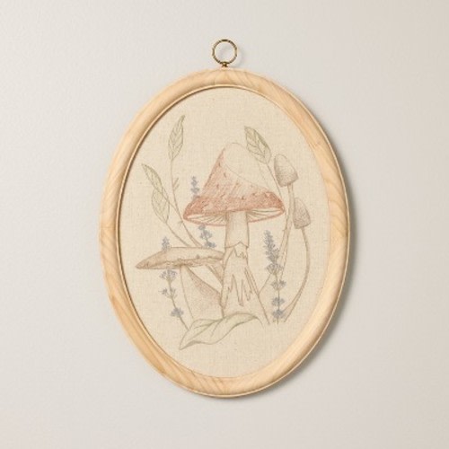 17"x13" Embroidered Oval Framed Wall Art - Hearth & Hand™ with Magnolia