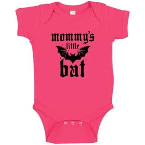 Mommy's Little Bat Baby One Piece Or Toddler T-Shirt Spooky Metal Baby Gift for Mom